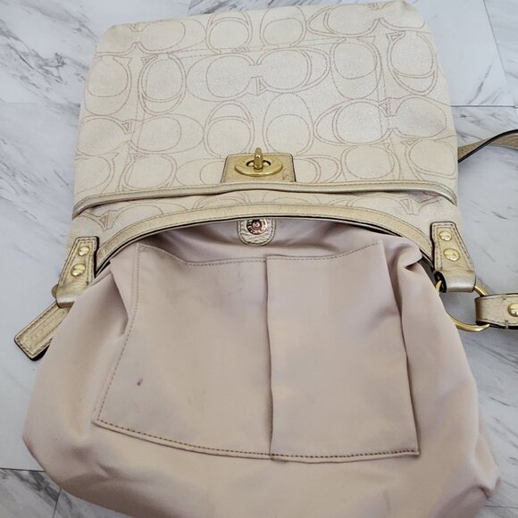 Euc Rare Vintage Coach Linen Penelope Crossbody Bag Shoulder Purse - Picture 10 of 12